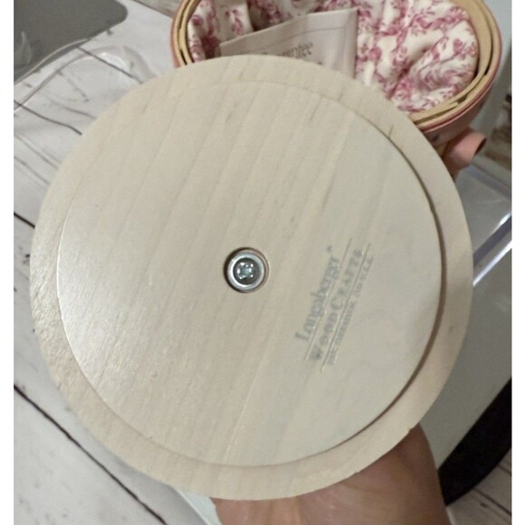 Longaberger 2006 Whitewashed Horizon of Hope  Liner Lid Basket Breast Cancer - Picture 8 of 11